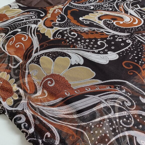 Schott NYC 70s Vintage Abstract Print Mesh Top - Picture 6 of 16